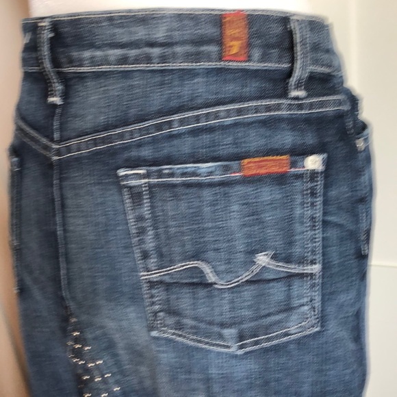 7 for all Mankind DENIM SKIRT WITH STUDDED DETAIL - Picture 2 of 6